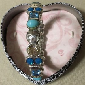 Brighton blue stone oval shape bangle bracelet